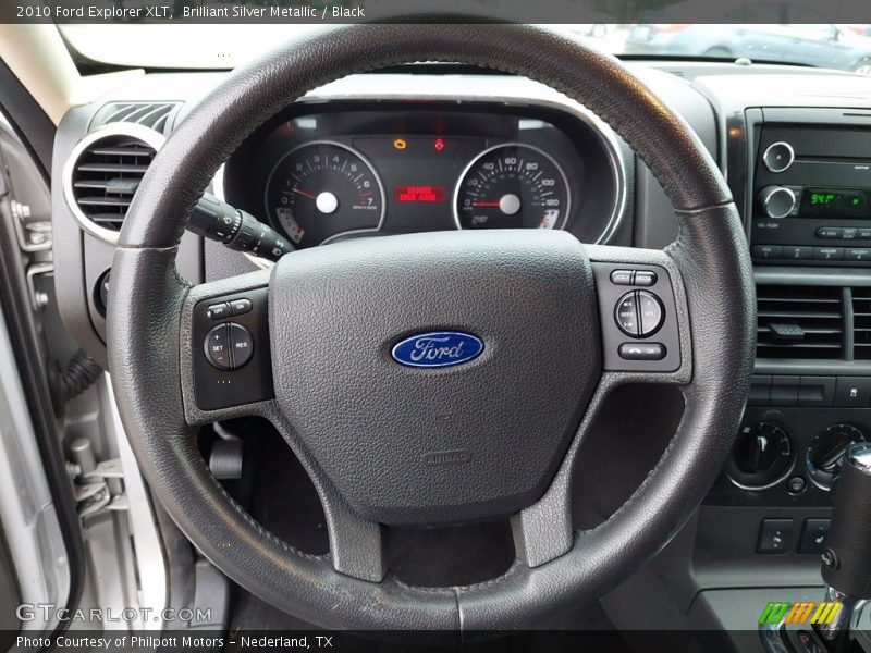 Brilliant Silver Metallic / Black 2010 Ford Explorer XLT