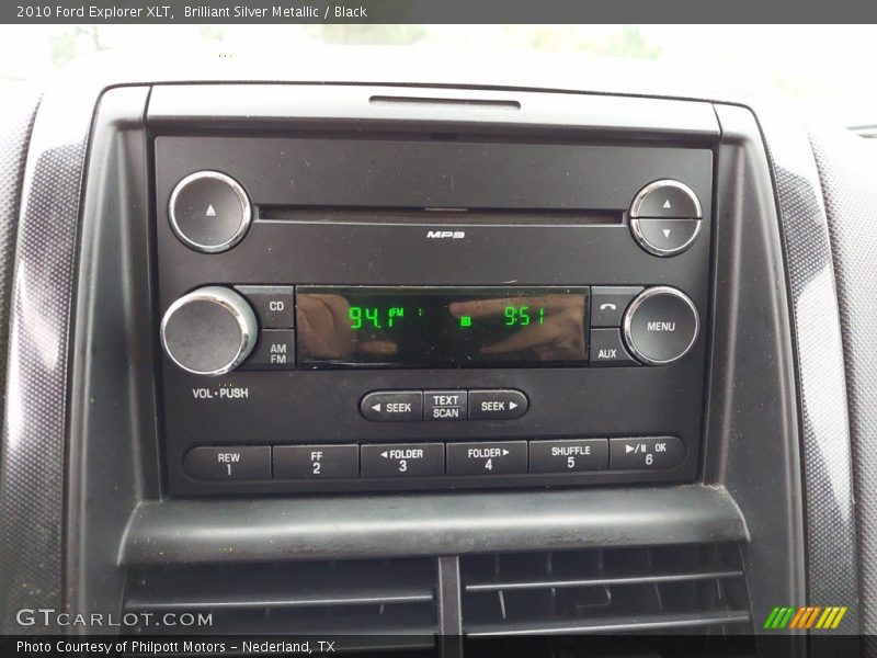 Brilliant Silver Metallic / Black 2010 Ford Explorer XLT