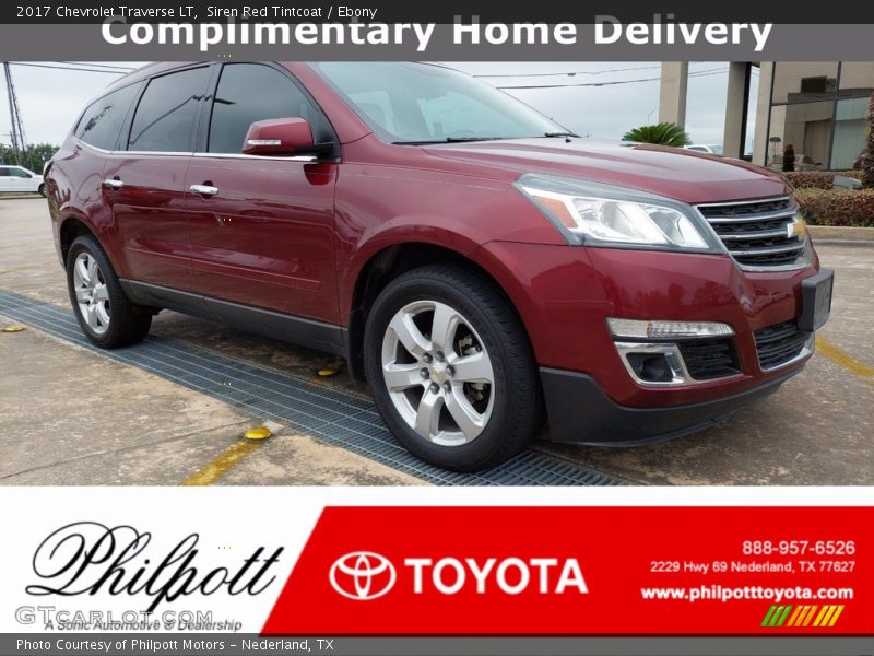 Siren Red Tintcoat / Ebony 2017 Chevrolet Traverse LT