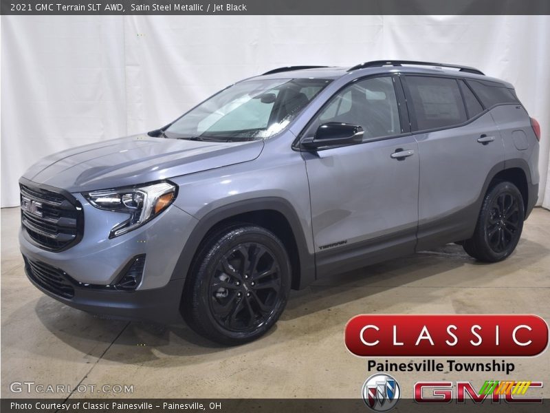Satin Steel Metallic / Jet Black 2021 GMC Terrain SLT AWD