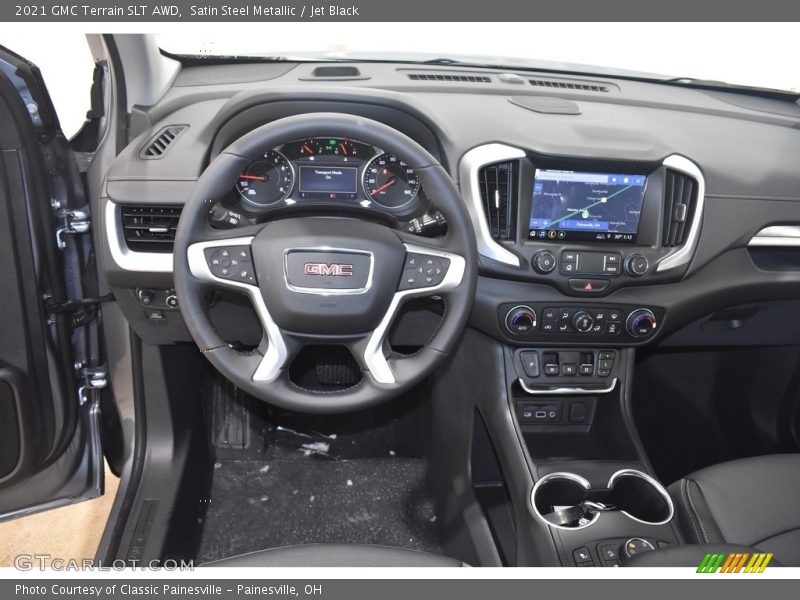 Satin Steel Metallic / Jet Black 2021 GMC Terrain SLT AWD