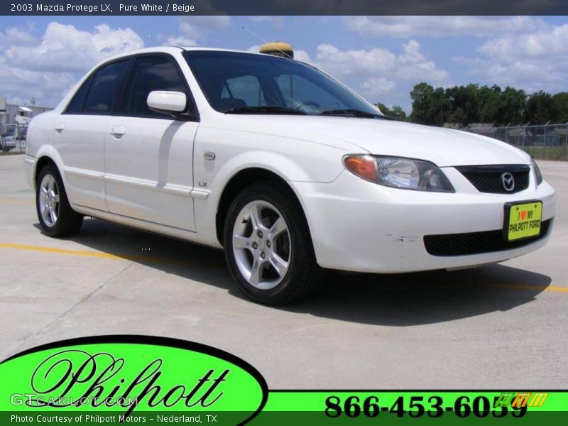 Pure White / Beige 2003 Mazda Protege LX