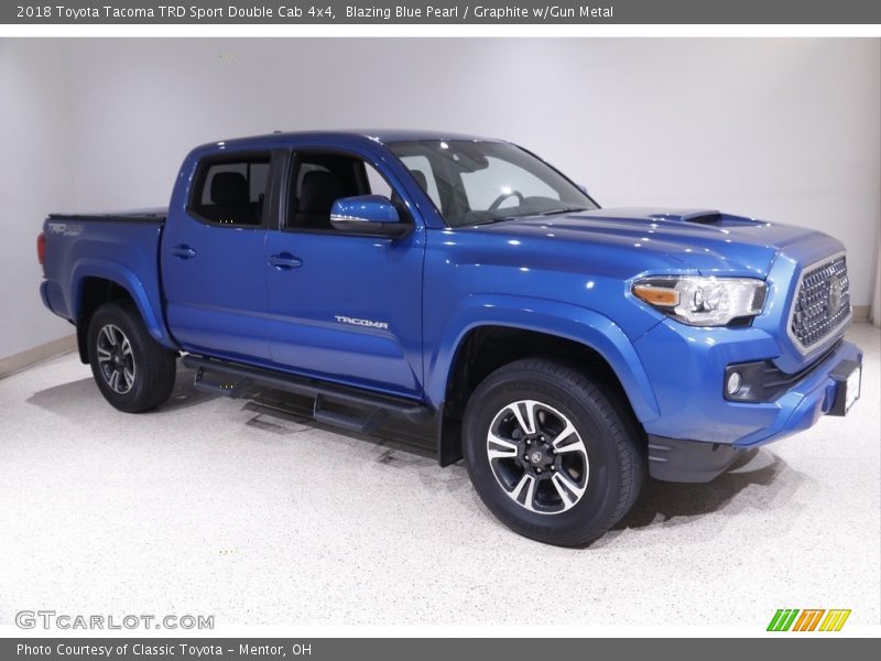 Blazing Blue Pearl / Graphite w/Gun Metal 2018 Toyota Tacoma TRD Sport Double Cab 4x4