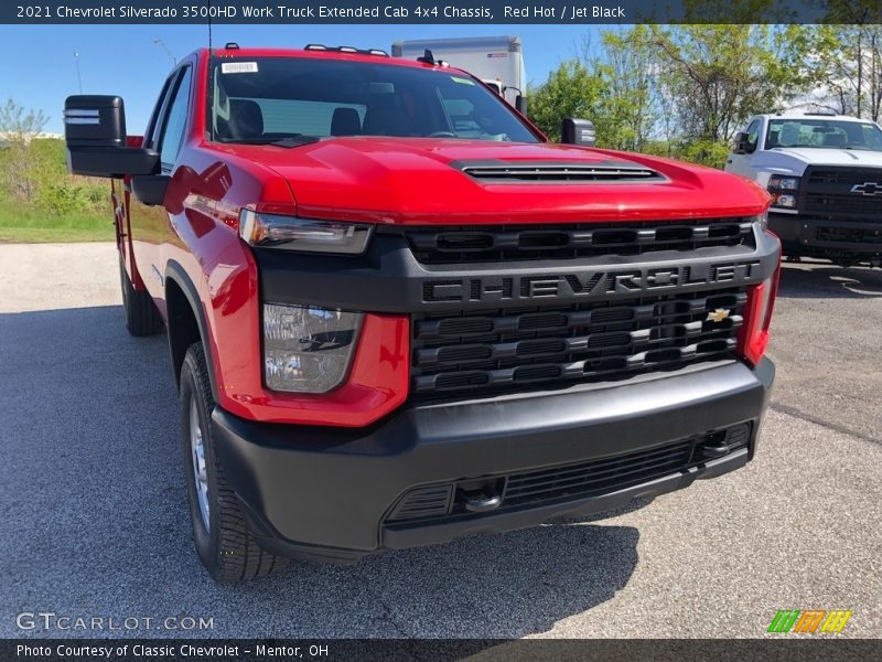 Red Hot / Jet Black 2021 Chevrolet Silverado 3500HD Work Truck Extended Cab 4x4 Chassis