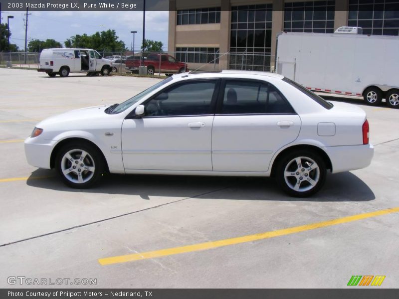 Pure White / Beige 2003 Mazda Protege LX