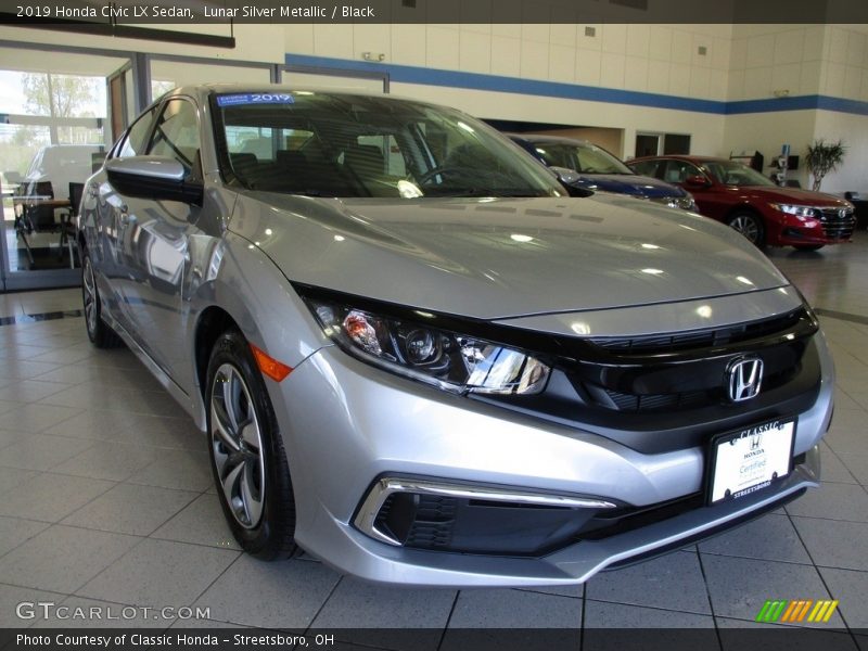 Lunar Silver Metallic / Black 2019 Honda Civic LX Sedan