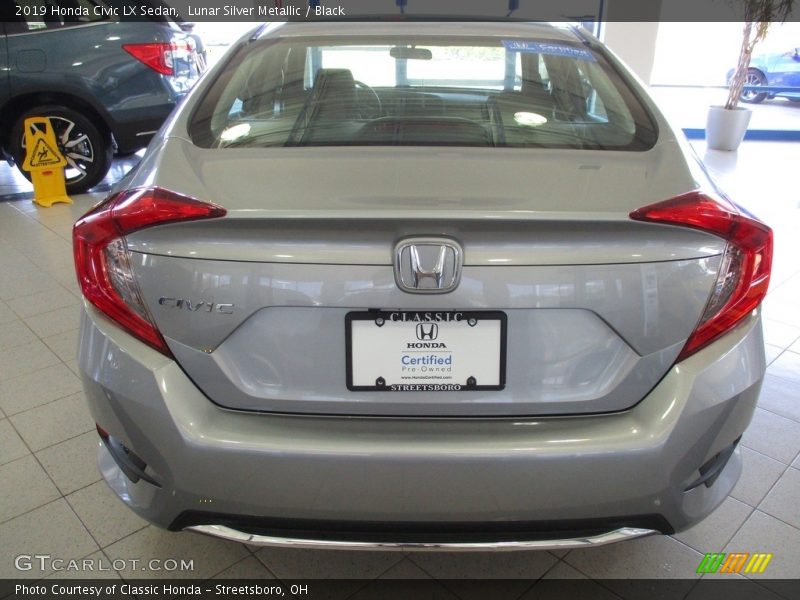Lunar Silver Metallic / Black 2019 Honda Civic LX Sedan