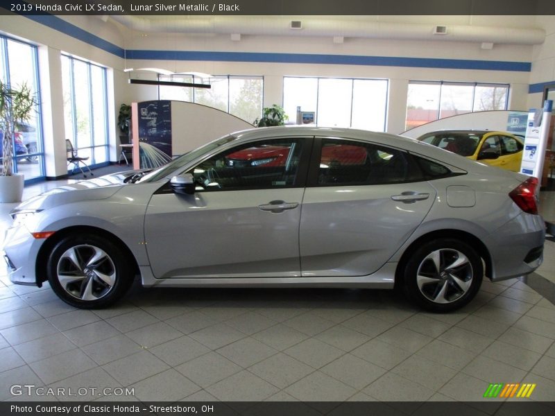 Lunar Silver Metallic / Black 2019 Honda Civic LX Sedan
