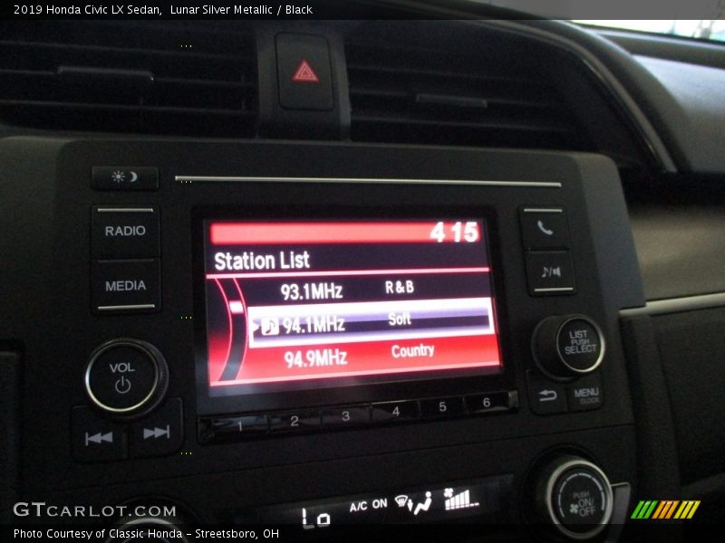 Lunar Silver Metallic / Black 2019 Honda Civic LX Sedan