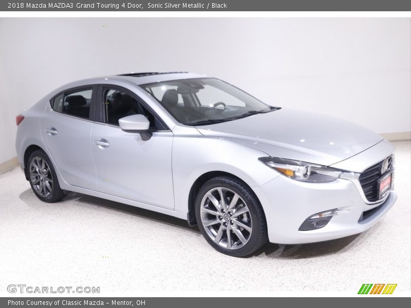 Sonic Silver Metallic / Black 2018 Mazda MAZDA3 Grand Touring 4 Door