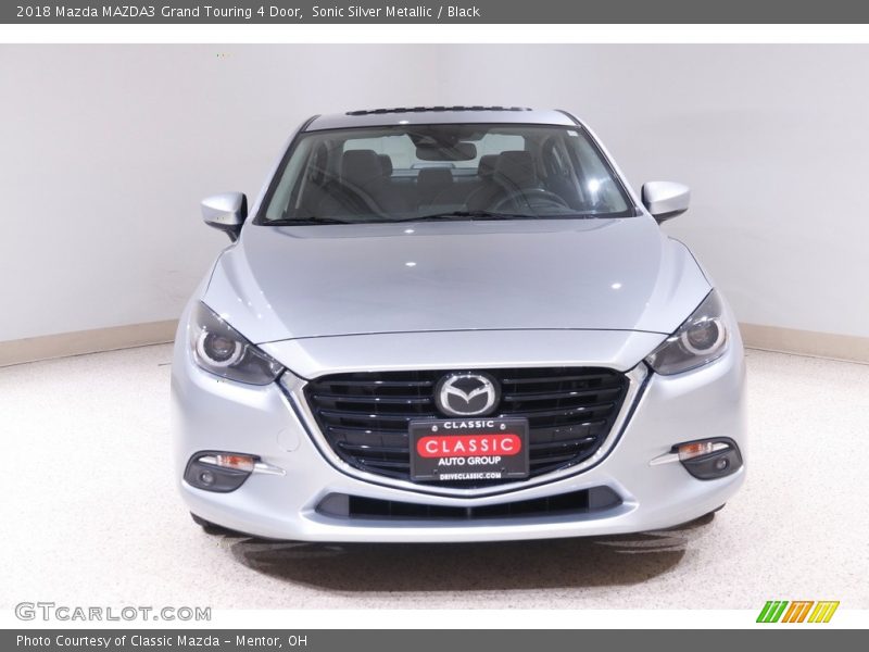Sonic Silver Metallic / Black 2018 Mazda MAZDA3 Grand Touring 4 Door