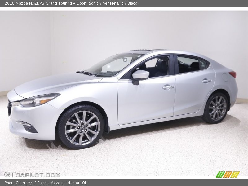Sonic Silver Metallic / Black 2018 Mazda MAZDA3 Grand Touring 4 Door