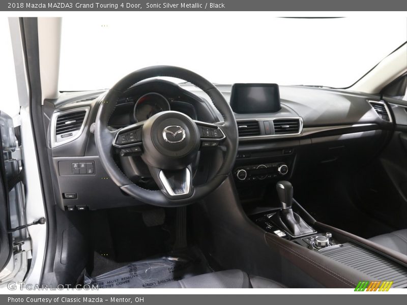 Sonic Silver Metallic / Black 2018 Mazda MAZDA3 Grand Touring 4 Door