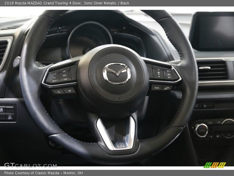 Sonic Silver Metallic / Black 2018 Mazda MAZDA3 Grand Touring 4 Door