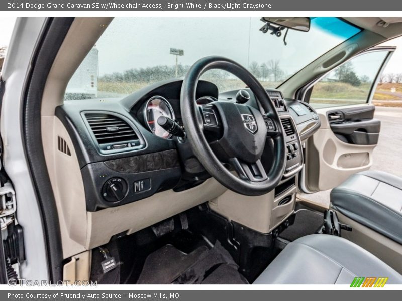 Bright White / Black/Light Graystone 2014 Dodge Grand Caravan SE w/Wheelchair Access