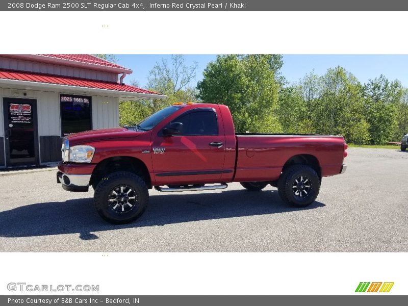 Inferno Red Crystal Pearl / Khaki 2008 Dodge Ram 2500 SLT Regular Cab 4x4