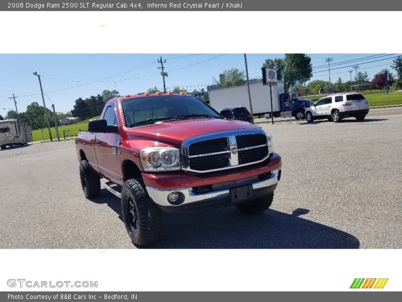 Inferno Red Crystal Pearl / Khaki 2008 Dodge Ram 2500 SLT Regular Cab 4x4