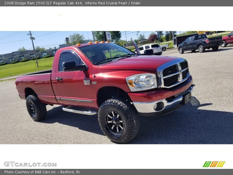 Inferno Red Crystal Pearl / Khaki 2008 Dodge Ram 2500 SLT Regular Cab 4x4