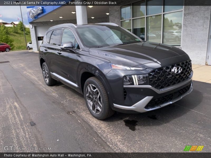 Portofino Gray / Obsidian Black 2021 Hyundai Santa Fe Calligraphy AWD