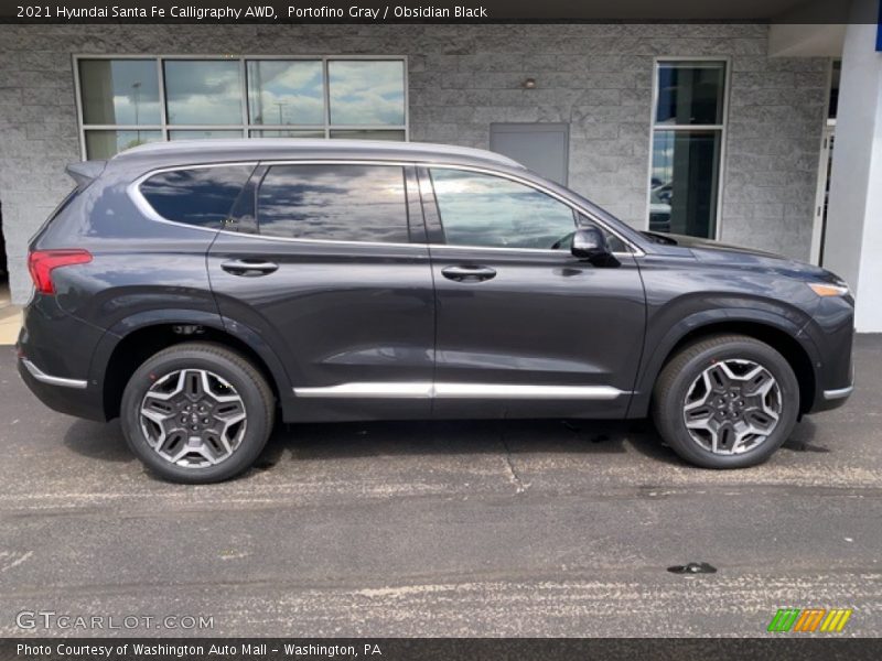 Portofino Gray / Obsidian Black 2021 Hyundai Santa Fe Calligraphy AWD