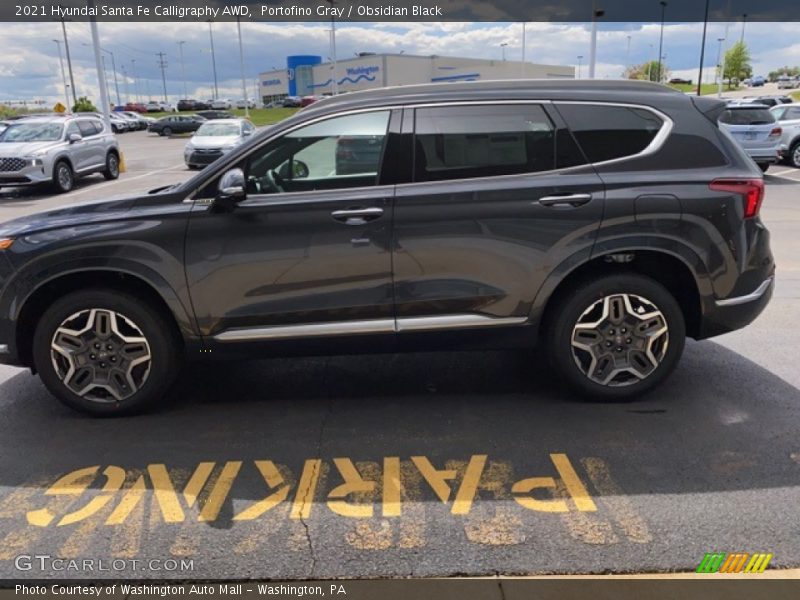 Portofino Gray / Obsidian Black 2021 Hyundai Santa Fe Calligraphy AWD