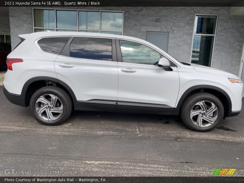 Quartz White / Black 2021 Hyundai Santa Fe SE AWD