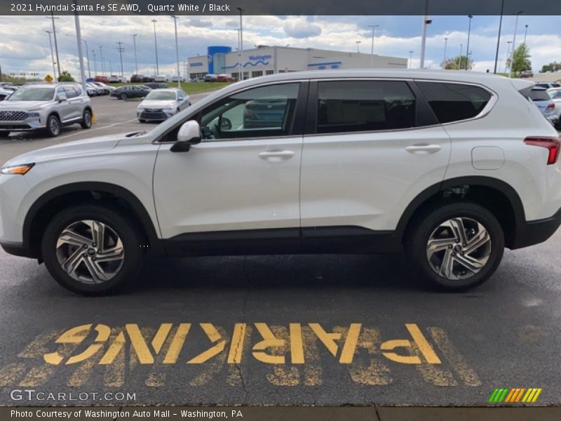 Quartz White / Black 2021 Hyundai Santa Fe SE AWD