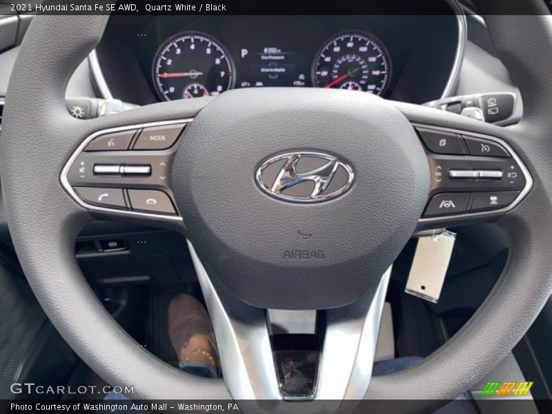 Quartz White / Black 2021 Hyundai Santa Fe SE AWD