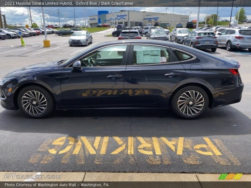 Oxford Blue / Dark Gray/Camel 2021 Hyundai Sonata Limited Hybrid