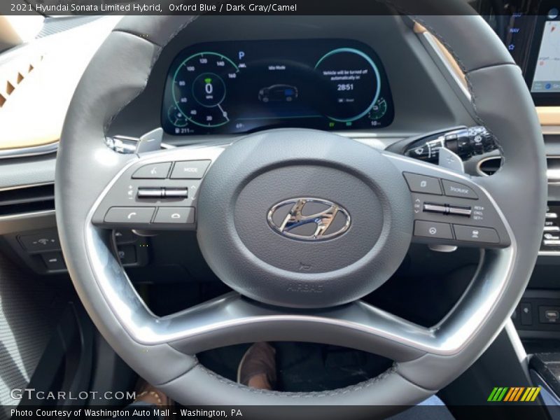 Oxford Blue / Dark Gray/Camel 2021 Hyundai Sonata Limited Hybrid