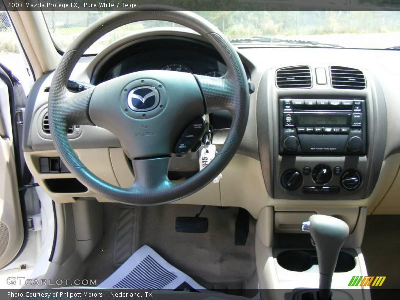 Pure White / Beige 2003 Mazda Protege LX