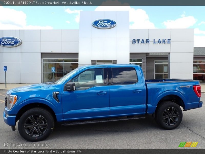 Velocity Blue / Black 2021 Ford F150 XLT SuperCrew 4x4