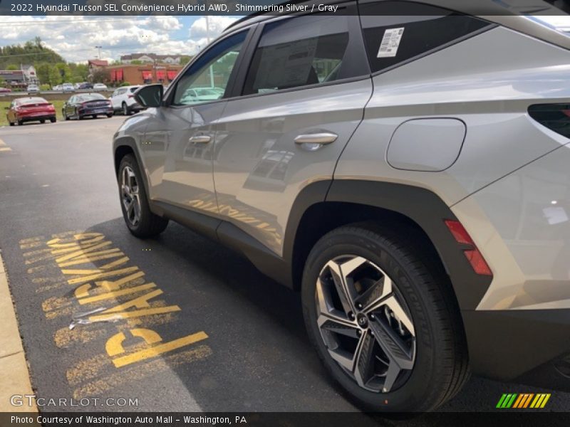 Shimmering Silver / Gray 2022 Hyundai Tucson SEL Convienience Hybrid AWD