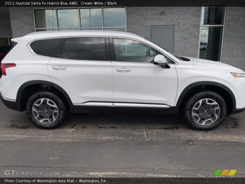 Cream White / Black 2021 Hyundai Santa Fe Hybrid Blue AWD