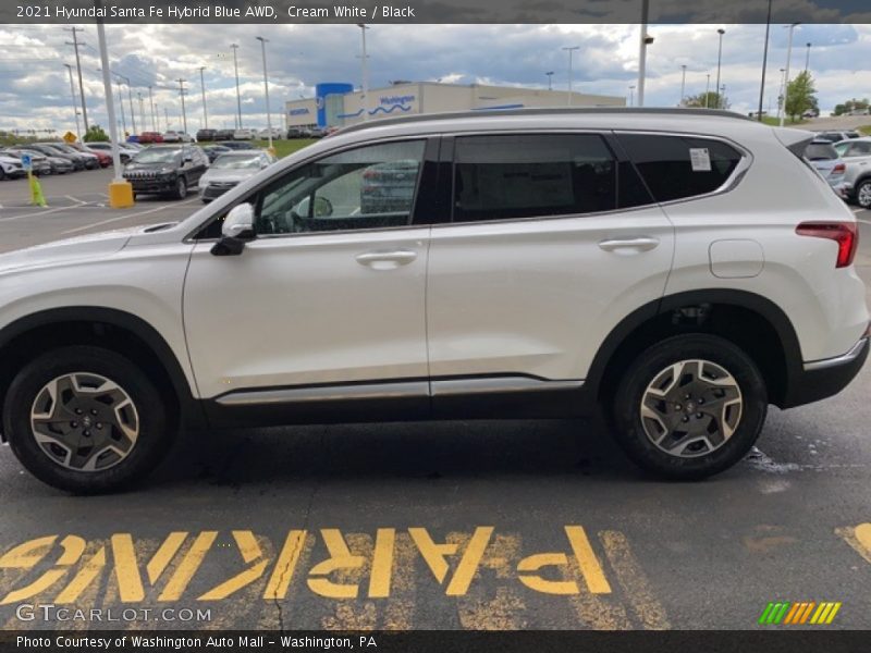 Cream White / Black 2021 Hyundai Santa Fe Hybrid Blue AWD