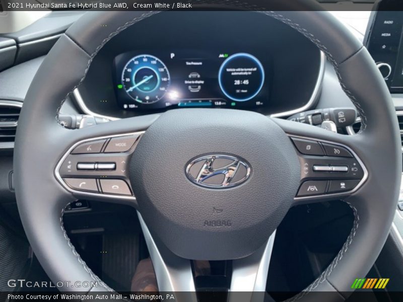 Cream White / Black 2021 Hyundai Santa Fe Hybrid Blue AWD