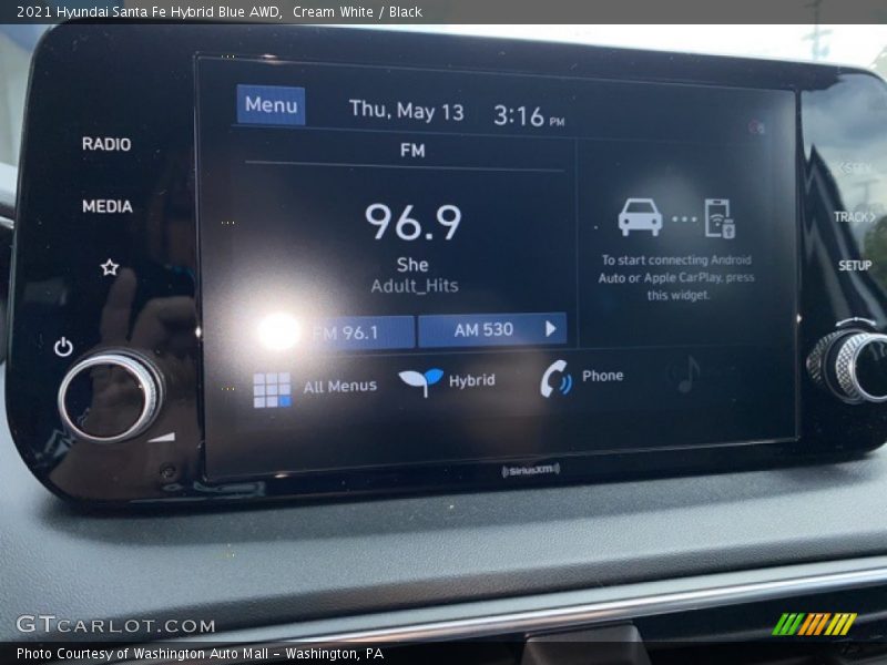 Cream White / Black 2021 Hyundai Santa Fe Hybrid Blue AWD