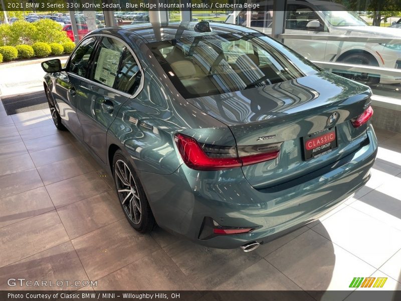 Blue Ridge Mountain Metallic / Canberra Beige 2021 BMW 3 Series 330i xDrive Sedan
