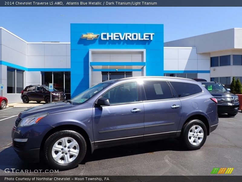 Atlantis Blue Metallic / Dark Titanium/Light Titanium 2014 Chevrolet Traverse LS AWD