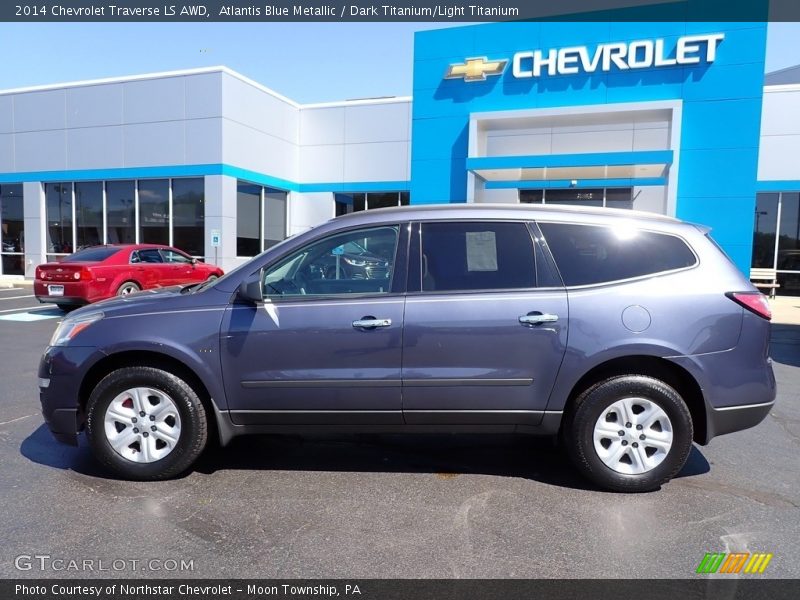 Atlantis Blue Metallic / Dark Titanium/Light Titanium 2014 Chevrolet Traverse LS AWD