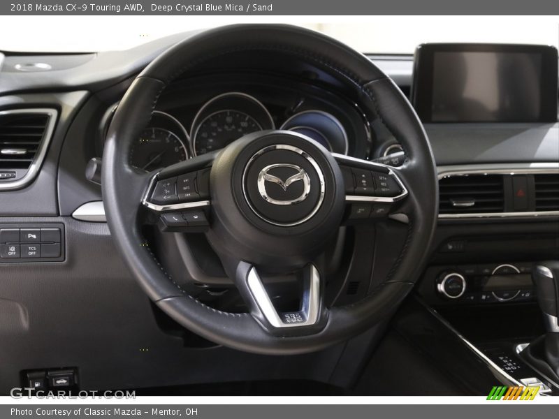 Deep Crystal Blue Mica / Sand 2018 Mazda CX-9 Touring AWD