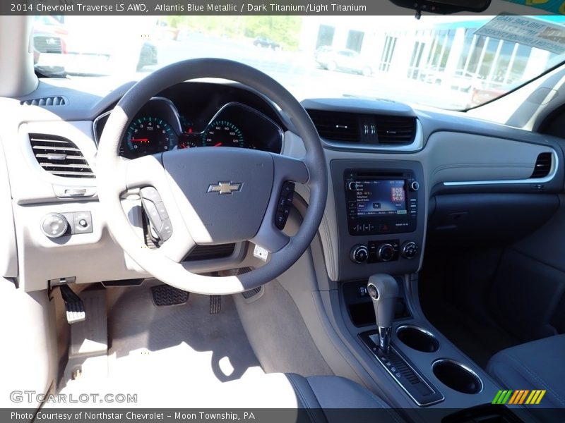 Atlantis Blue Metallic / Dark Titanium/Light Titanium 2014 Chevrolet Traverse LS AWD