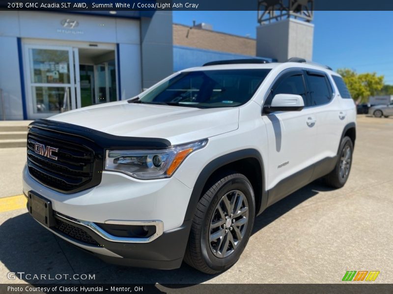 Summit White / Cocoa/Light Ash Gray 2018 GMC Acadia SLT AWD