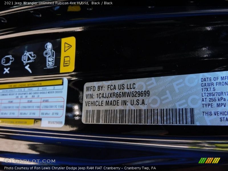 Black / Black 2021 Jeep Wrangler Unlimited Rubicon 4xe Hybrid
