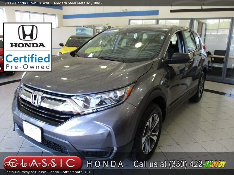 Modern Steel Metallic / Black 2019 Honda CR-V LX AWD