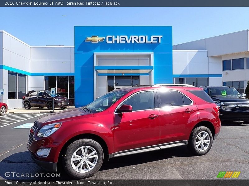 Siren Red Tintcoat / Jet Black 2016 Chevrolet Equinox LT AWD
