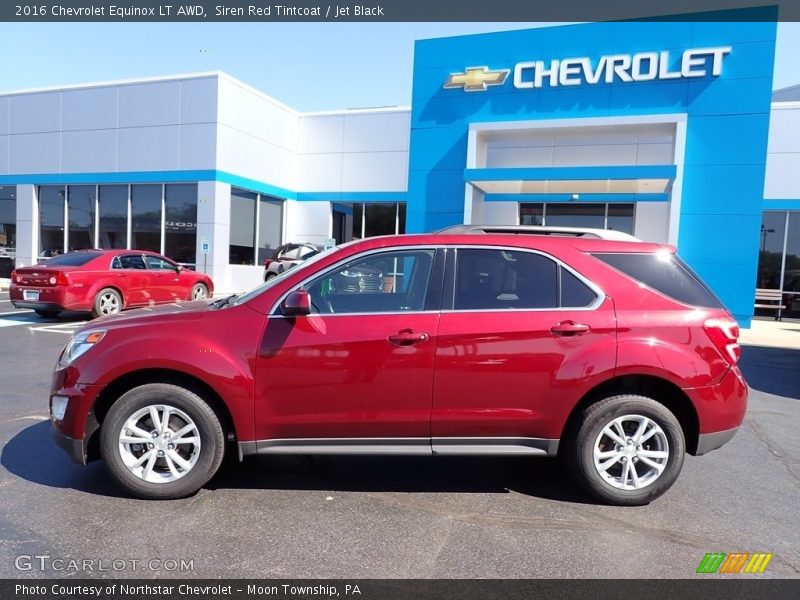 Siren Red Tintcoat / Jet Black 2016 Chevrolet Equinox LT AWD