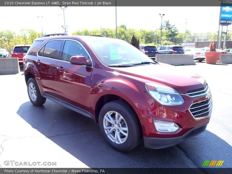 Siren Red Tintcoat / Jet Black 2016 Chevrolet Equinox LT AWD
