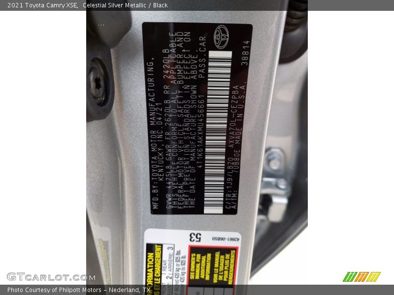 Celestial Silver Metallic / Black 2021 Toyota Camry XSE