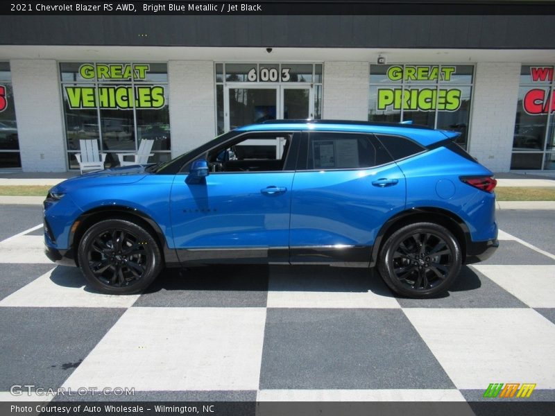 Bright Blue Metallic / Jet Black 2021 Chevrolet Blazer RS AWD